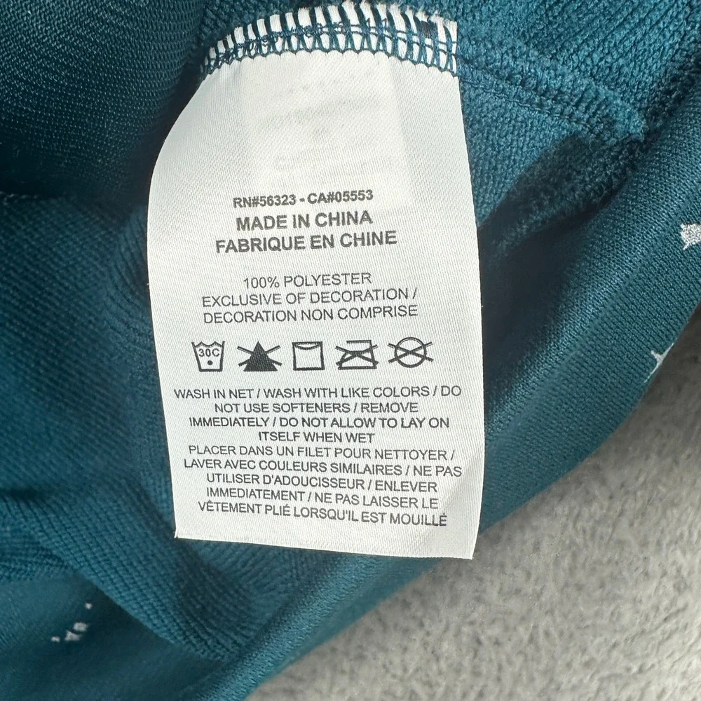Nike Dri-Fit‎ Get Fit Star Print Hoodie Womens Medium Teal Sweatshirt CJ0008-347